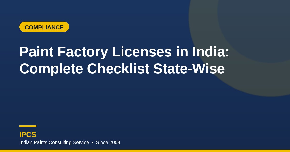 Paint Factory License Checklist India